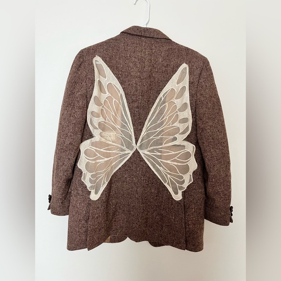 Tricia Fix vintage wool coat oversized butterfly design - Picture 10 of 12